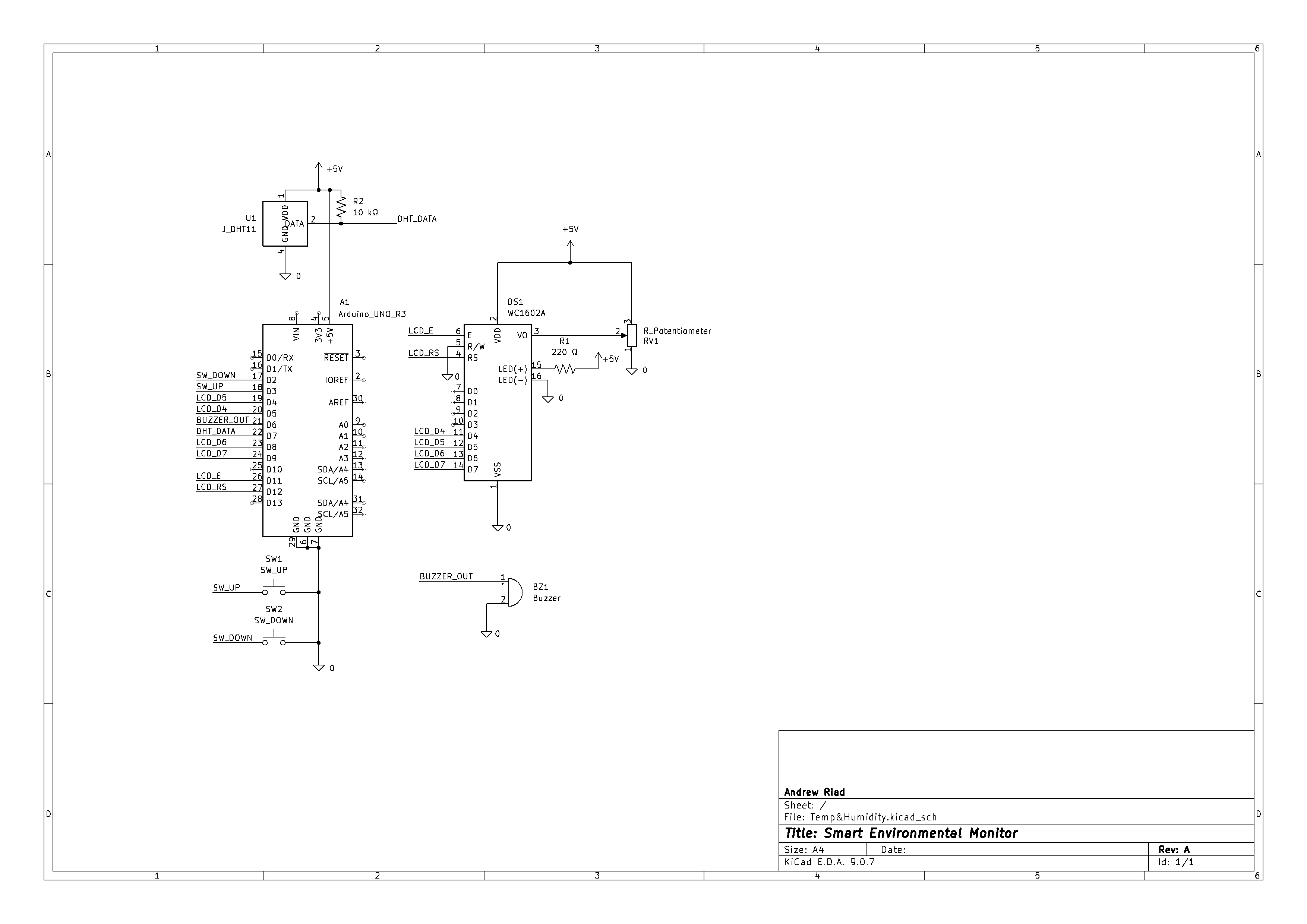 Temp & Humidity Monitor schematic